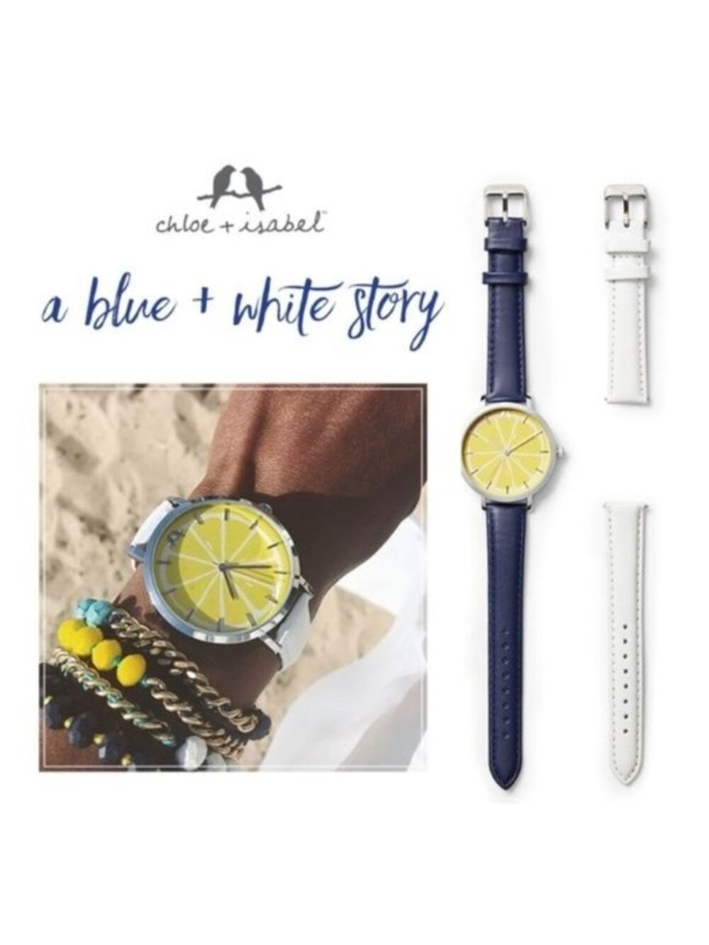 Limoncello Convertible Watch With Lemon Yellow Face & Interchangeable Straps